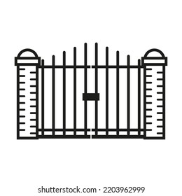 Gate icon in modern style. Flat warning symbol. Vector illustration. Stock image. 