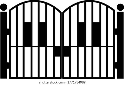 gate icon on white background. fence symbol. flat style.