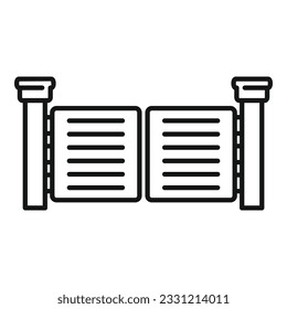 Gate icon outline vector. Fence house. Door security