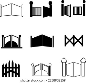 Gate icon set illustration on white background..eps