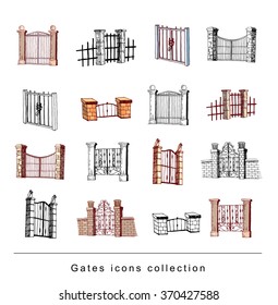 gate icon Set, vector illustration