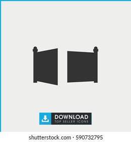 gate icon. Simple filled gate vector icon. On white background.