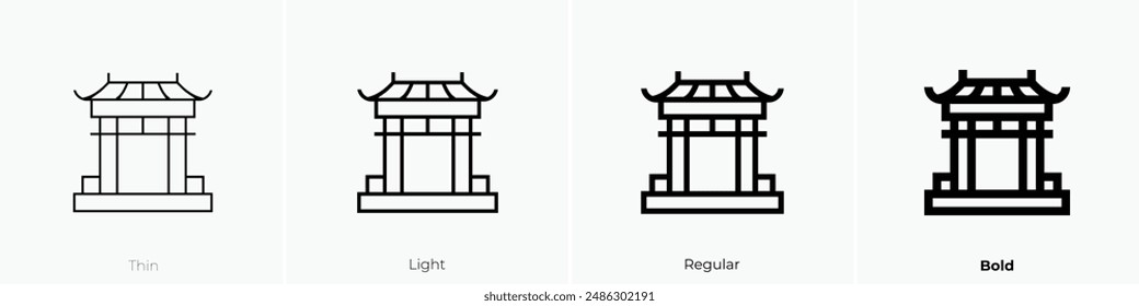 gate icon. Thin, Light Regular And Bold style design isolated on white background