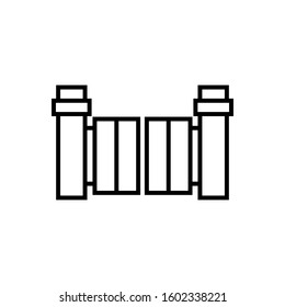 Gate icon in trendy flat style isolated on white background  symbol design logo vector illustration