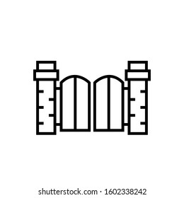 Gate icon in trendy flat style isolated on white background  symbol design logo vector illustration