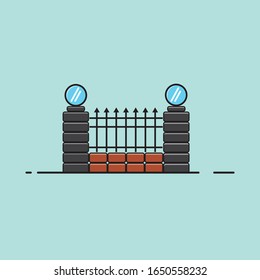 Gate icon in trendy flat style isolated on white background. Symbol for your web site design, logo, app, UI. Vector illustration, EPS