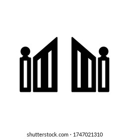 Gate icon in trendy flat style isolated on white background. Vector sign