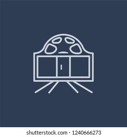 Gate icon. Trendy flat vector line Gate icon on dark blue background from Architecture and Travel collection. 