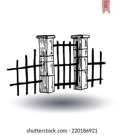 gate icon, vector illustration