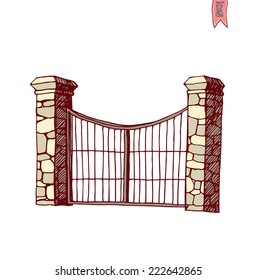 gate icon, vector illustration