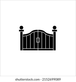 Ilustración vectorial de icono de puerta en fondo blanco. Símbolo de diseño de sitio web, logotipo, aplicación, interfaz de usuario. 