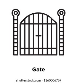 Gate icon vector isolated on white background, Gate transparent sign , sign and symbols in thin linear outline style