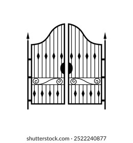 Icono de puerta Vector. Signo de ilustración de palo. Símbolo o logotipo de la cerca.