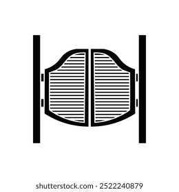 Vetor de ícone de portão. Sinal de ilustração Wicket. Símbolo ou logotipo da cerca.