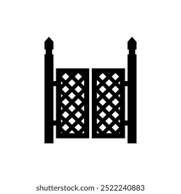 Icono de puerta Vector. Signo de ilustración de palo. Símbolo o logotipo de la cerca.