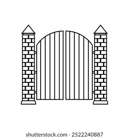 Icono de puerta Vector. Signo de ilustración de palo. Símbolo o logotipo de la cerca.