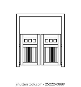 Gate icon vector. Wicket illustration sign. Fence symbol or logo.