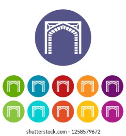 Gate icons color set vector for any web design on white background