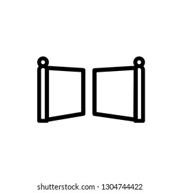 Torsymbol, Vektorillustration. Flaches Design. Vektorillustration Gate Symbol Illustration einzeln auf weißem Hintergrund, Tor Symbol Eps10. Gate-Symbole für grafische Design-Vektorillustration.