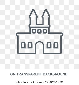 Gate of india icon. Trendy flat vector Gate of india icon on transparent background from india collection. High quality filled Gate of india symbol use for web and mobile