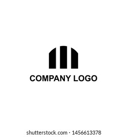 gate and initial M vector logo design