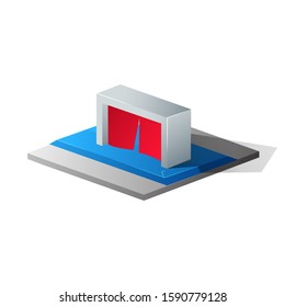 GATE ISOMETRIC DESIGN ILLUSTRATION VECTOR