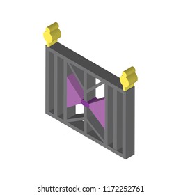 Gate isometric left top view 3D icon