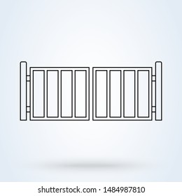 Gate line art. Simple vector modern icon design illustration.