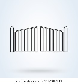 Gate line art. Simple vector modern icon design illustration.