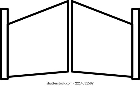 Gate line icon, vector outline logo isolated on white background.eps