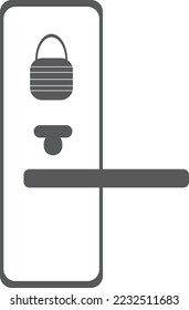 Gate lock icon, door lock symbol black vector