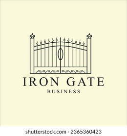 gate logo line art graphic design simple minimalist vector illustration