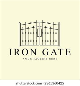 gate logo line art graphic design simple minimalist vector illustration