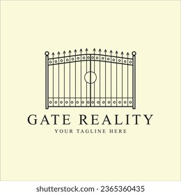 gate logo line art graphic design simple minimalist vector illustration
