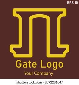 gate logo vector. Vintage arch vector design. Arched construction logotype.