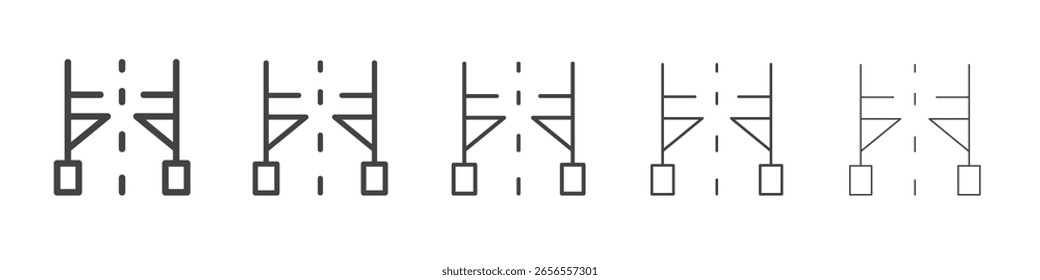 Símbolo de Vector de ilustración de contorno de icono de máquina de puerta