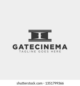 gate movie or cinema simple logo template vector illustration icon element isolated