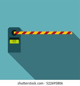 Gate in parking lot icon. Flat illustration of gate in parking lot icon for web