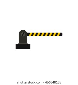 Gate in parking lot icon in flat style isolated on white background. Obstacle symbol