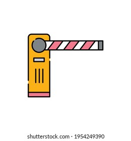 Gate pass the car сolor line icon. Pictogram for web page, mobile app, promo. UI UX GUI design element. Editable stroke.