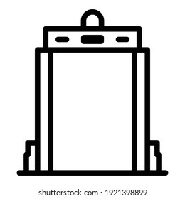 Gate Scanner Symbol. Outline-Gate-Scanner, Vektorsymbol für Webdesign einzeln auf weißem Hintergrund