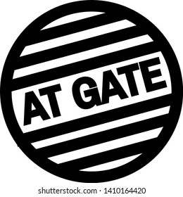 AT GATE stamp on white isolated