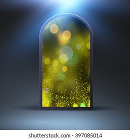Gate to the summer. Mystic portal. Vector illustration