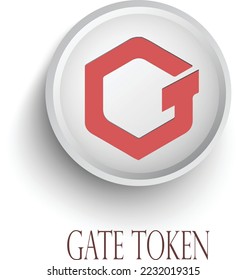 Gate Token cryptocurrency  coin isolated on white background vector illustration.ai