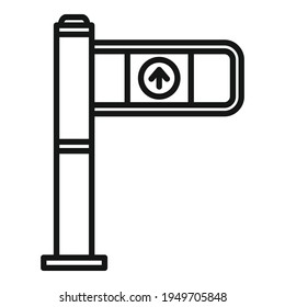 Tor-Drehkreuz-Symbol. Umriss-Gate-Drehscheibe, Vektorsymbol für Webdesign einzeln auf weißem Hintergrund