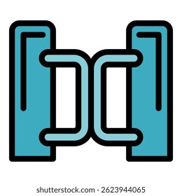 Gate turnstile icon. Outline gate turnstile vector icon color flat isolated