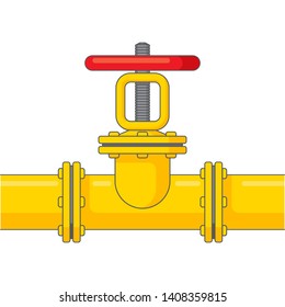 Gate valve of gas pipeline engineering communications - vector isolated picture