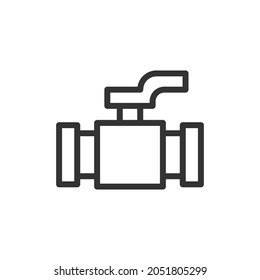 Gate valve minimal line icon. Web stroke symbol design. Gate valve sign isolated on a white background. Premium line icon.