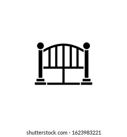 Gate vector icon, gate icon symbol sign in black flat shape design on white background