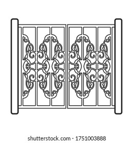 Gate vector icon.Line vector icon isolated on white background gate.